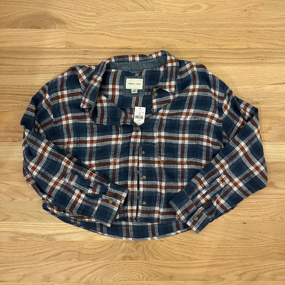 American Eagle Cropped Flannel